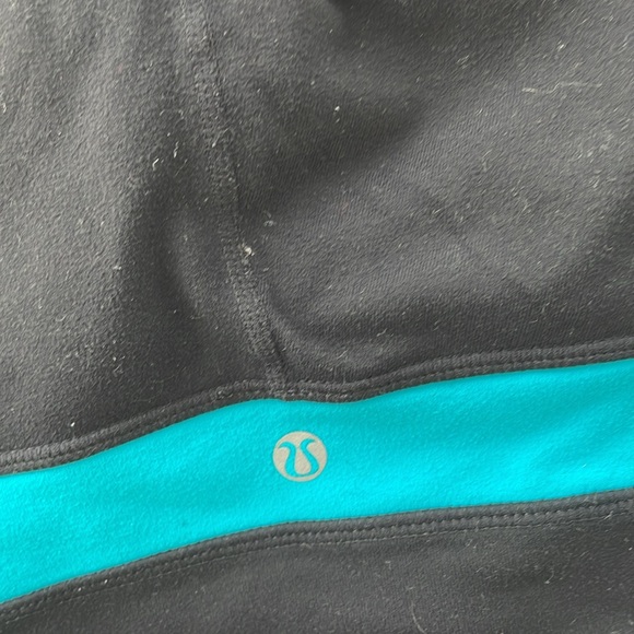 LULULEMON BLACK/TURQ FLARED PANTS - Picture 4 of 5